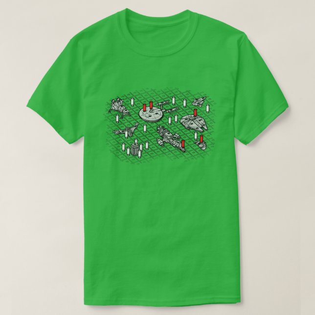 Intergalaktisches Schlachtschiff T-Shirt (Design vorne)