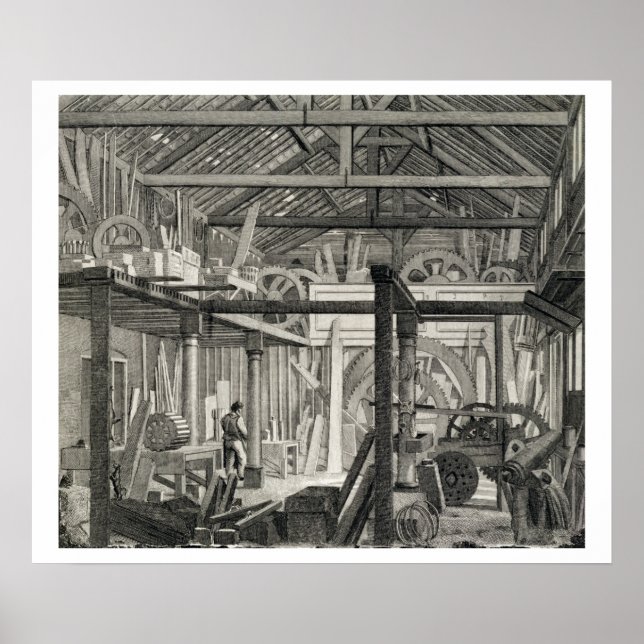 Interieur-Ansicht von John Bunyans Meeting House i Poster (Vorne)