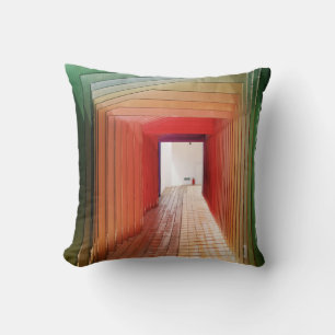 Interieur aus grün und rot gestrichenem Holz Kissen