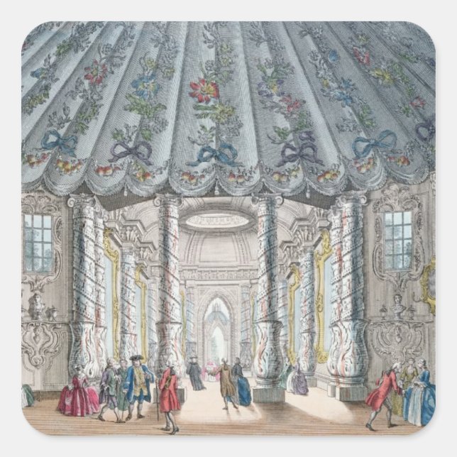 Interieur Blick auf den eleganten Musikraum Quadratischer Aufkleber (Vorderseite)