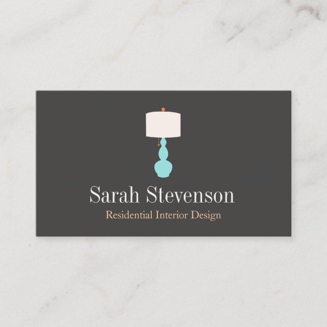 Interieur Decorator Lamp Business Card Visitenkarte (Vorderseite)