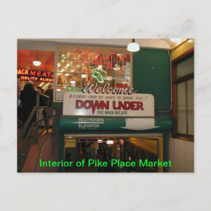 Interieur des Pike Place Market Seattle, WA Postca Postkarte