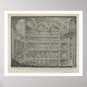 Interieur des Spättheaters Royal, Drury Lane, in Poster