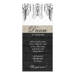 Interieur Design Rack Card Kronleuchter Beige Schw Werbekarte