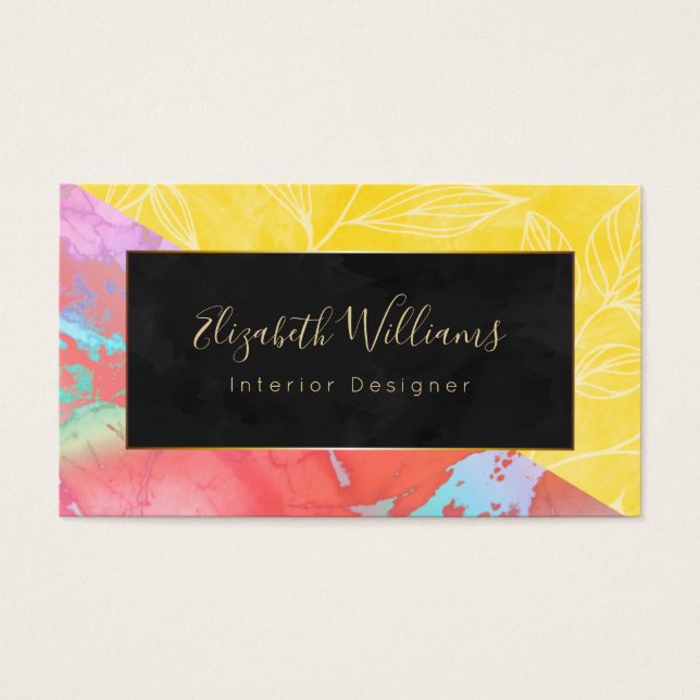 Interieur Designer Tropical Colors Business Cards (Vorderseite)
