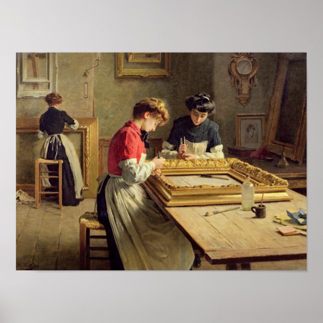 Interieur einer Werkstatt für Rahmen Poster (Vorne)