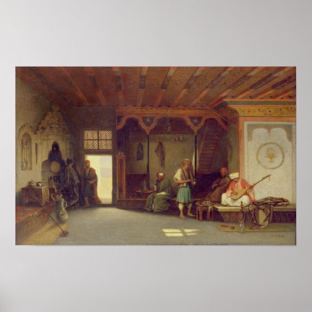 Interieur eines orientalischen Cafés Poster (Vorne)