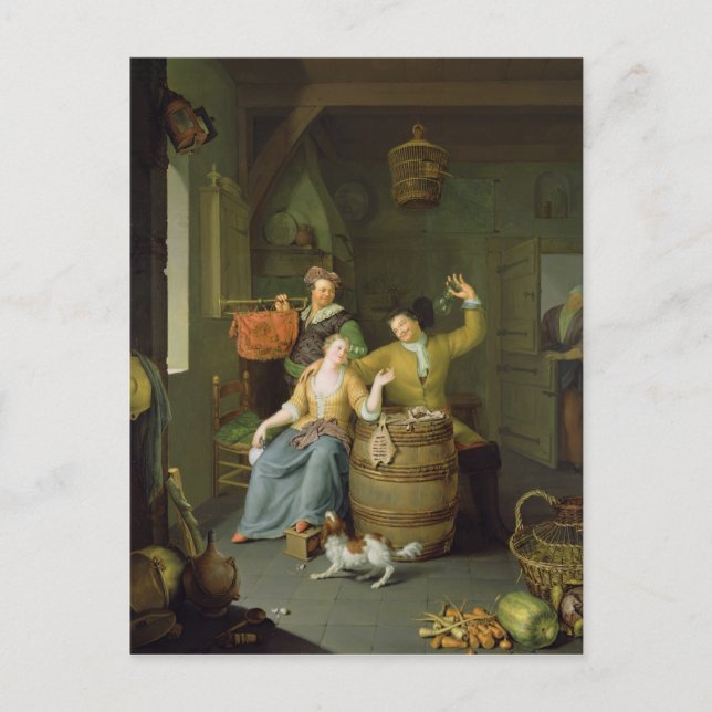 Interieur mit einigen Festen Postkarte (Vorderseite)