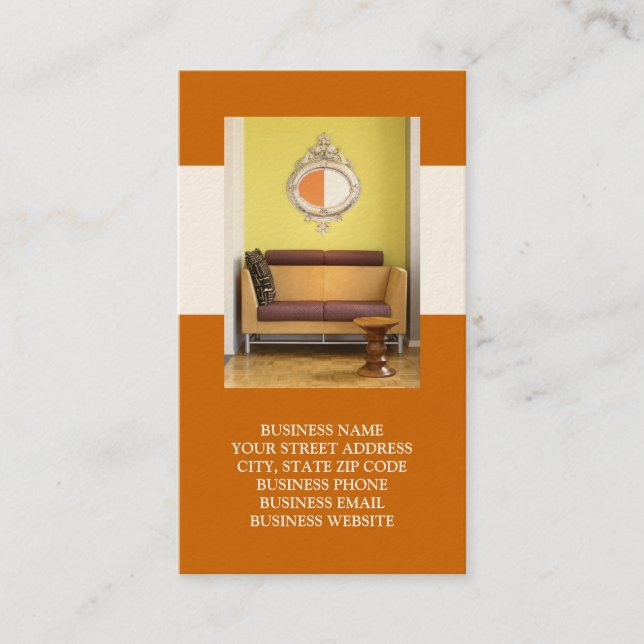 Interieur oder inszenieren von Visitenkarten Visitenkarte (Vorderseite)