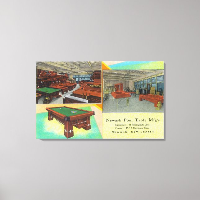 Interieur View of Newark Pool Table Leinwanddruck (Vorderseite)