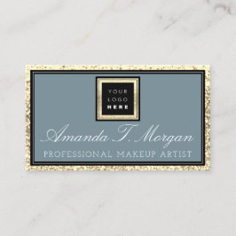 Interior Design Event Plane Logo Gold Smoky Blau Visitenkarte
