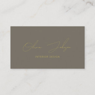 Interior Design Gold Brown Business Card Visitenkarte