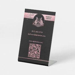 Interior Design or Architect Logo Black and Rose Sockelschild