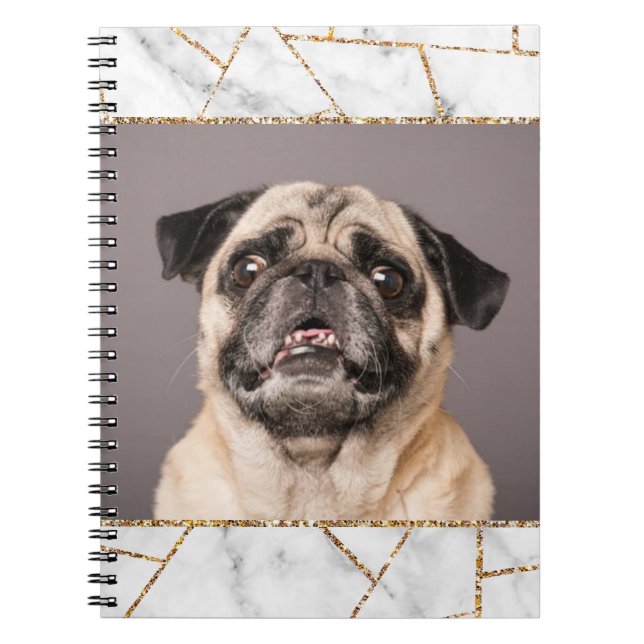 Interior Design Zuhause Dog Glitzer MarmorNotebook Notizblock (Vorderseite)
