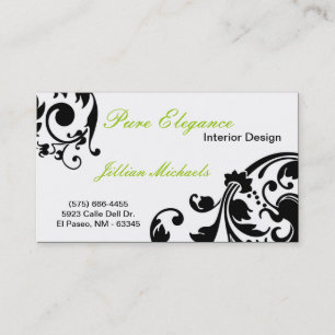 Interior Designer Damask Filigree Business Card Visitenkarte