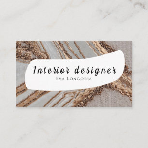 Interior Designer Gold White Business Card Visitenkarte
