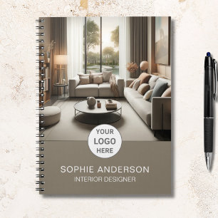 Interior Designer Logo Foto Taupe Notizblock