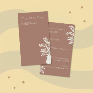 Interior Designer Mocha Vertical Business Card Visitenkarte