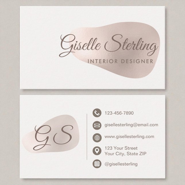 Interior Designer Rose Goldene Fohle Abstrakt Visitenkarte (Von Creator hochgeladen)