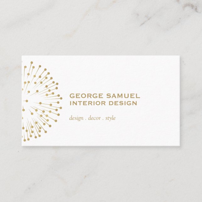 Interior Designer Vintage Modernist Logo  Visitenkarte (Vorderseite)