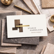 Interior Designer Wood Gold Logo Ivory