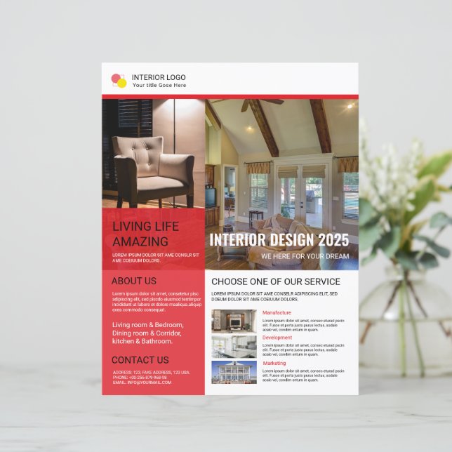 Interior Flyer Design Template (Stehend Vorderseite)