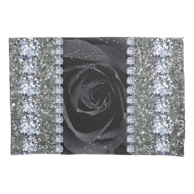 Interior Glitzer Chic Silver Zuhause Rose Marmor Kissenbezug (Vorderseite)