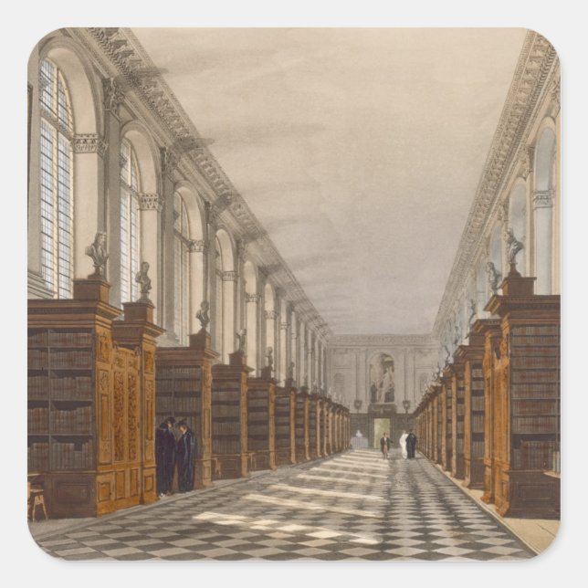 Interior of Trinity Uni Library, Cambridge, for Quadratischer Aufkleber (Vorderseite)