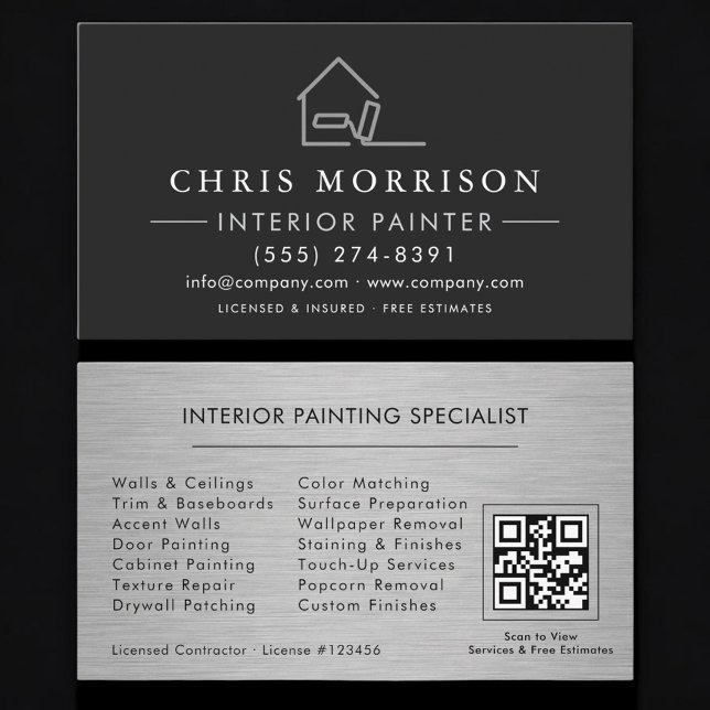 Interior Painting QR Code Professional Visitenkarte (Von Creator hochgeladen)