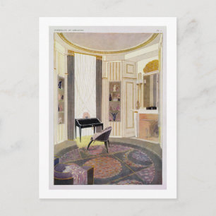 Interior with furnature designed by Ruhlmann, from Postkarte