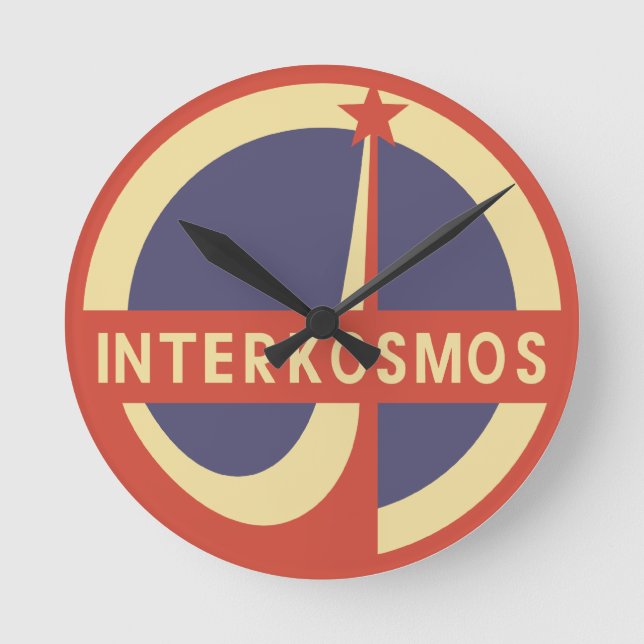 Interkosmos Runde Wanduhr (Vorderseite)