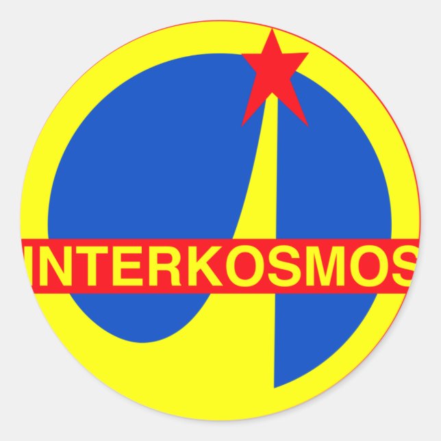 Interkosmos Runder Aufkleber (Vorderseite)