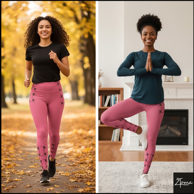 Interlace Pattern - Dunkelrosa Leggings (Von Creator hochgeladen)