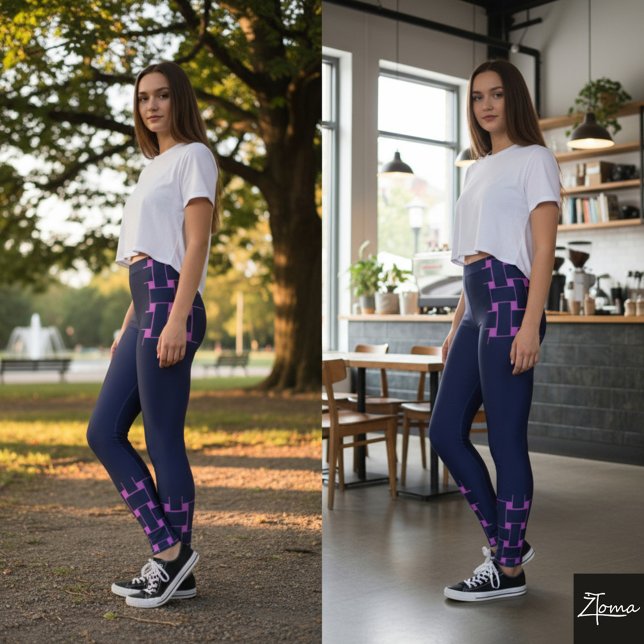 Interlace Pattern - Dunkle Marine Leggings (Von Creator hochgeladen)