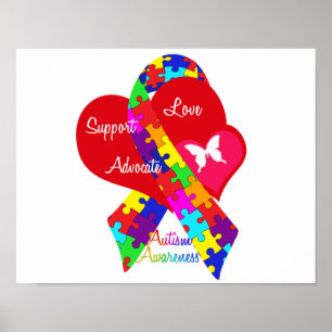 Interlaced Autism Ribbon Poster