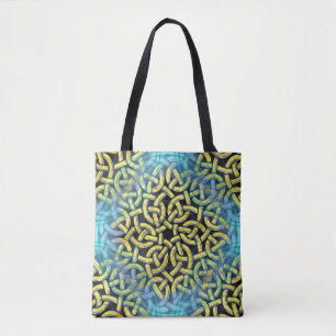 Interlacing Viktorianisch Golden Trim Aqua Hinterg