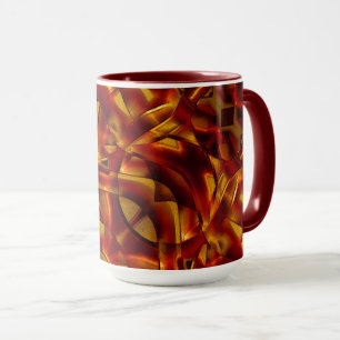 Interlacing von verbrannten orangefarbenen Bändern Tasse