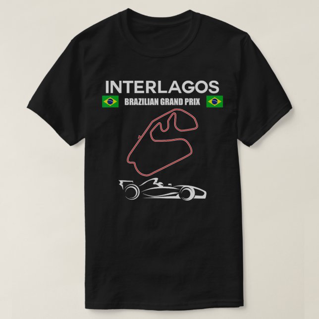 Interlagos Circuit Formel Racing Brasilianischer G T-Shirt (Design vorne)