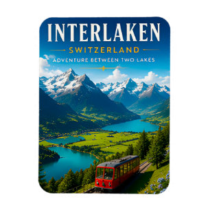 🏞️ Interlaken Schweiz Alpen-Tal-Heimdekoration Magnet