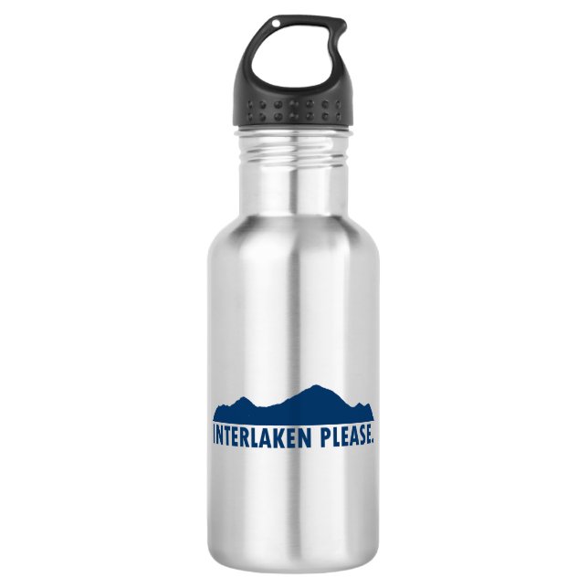 Interlaken Schweiz Bitte Edelstahlflasche (Vorderseite)