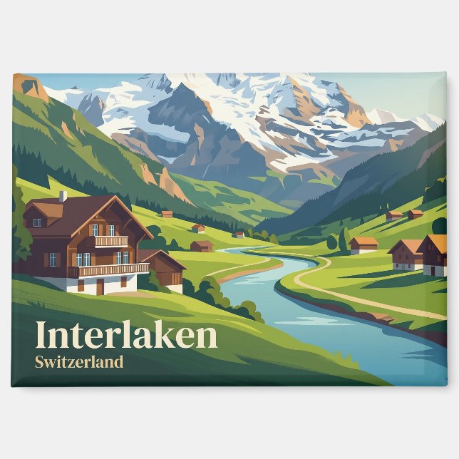 Interlaken Schweiz Magnet (Vorderseite)