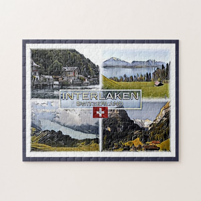 Interlaken - Schweiz - Mosaik - Puzzle (Horizontal)