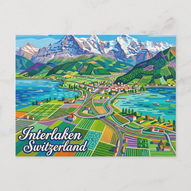 Interlaken Schweiz Postkarte (Vorderseite)