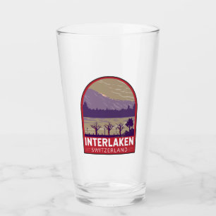 Interlaken Schweiz Reise Kunst Vintage Glas