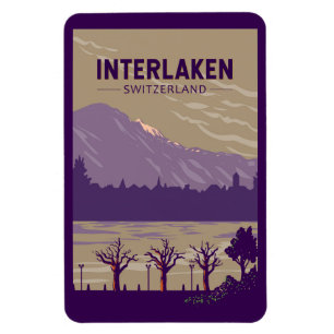Interlaken Schweiz Reise Kunst Vintage Magnet