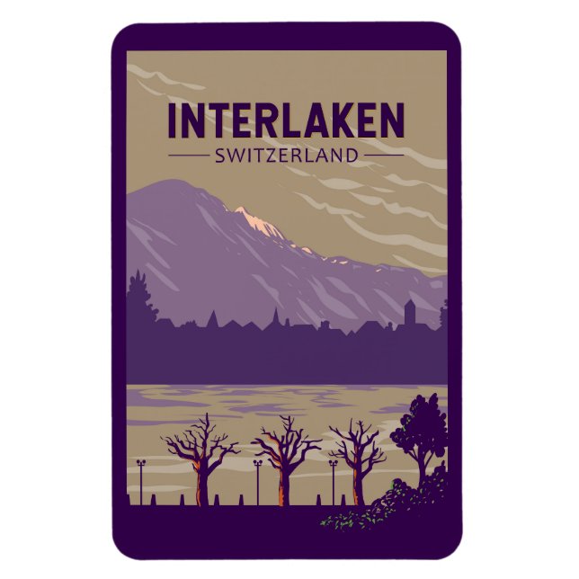 Interlaken Schweiz Reisen Vintag Magnet (Vertikal)