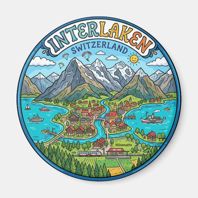 Interlaken, Schweiz Schweiz Magnet (Vorne)