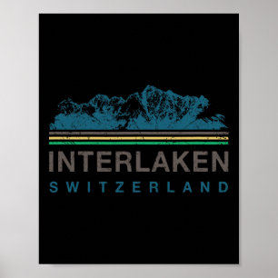Interlaken Schweiz Schweizer Bergsteigen Retro Poster
