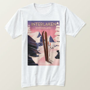 Interlaken Schweiz Skireiseplakat. T-Shirt