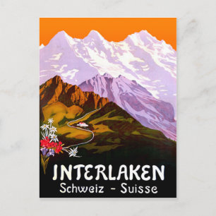 Interlaken Stadt unter den Schweizbergen Postkarte